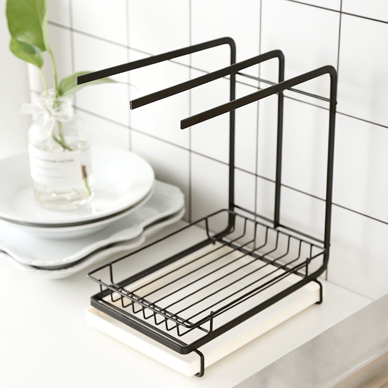 Suport bureti de bucatarie, otel carbon, 21x14,5x26cm - Zokura - imagine 4