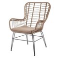 Scaun pentru gradina Ariki v1, 63 x 67 x 97 cm, otel/ratan sintetic