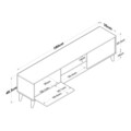 Comoda TV, Wren, A5 - 890, 180 x 48.6 x 35 cm, pal melaminat, alb/nuc
