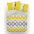 Lenjerie de pat dubla Sunny, Aglika, 3 piese, 200 x 220 cm, 100% bumbac, multicolor