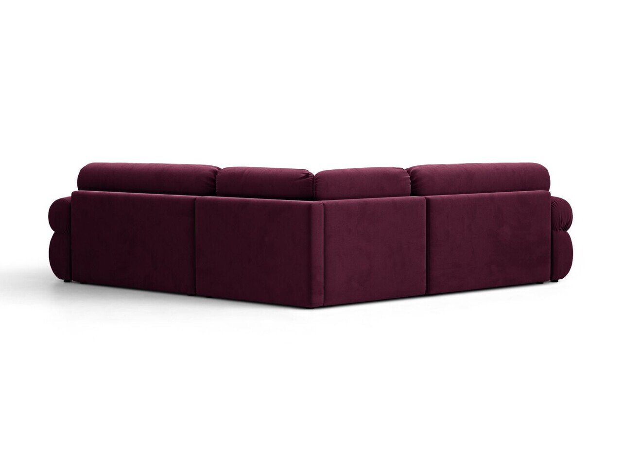 Coltar simetric 5 locuri, Ophelia, Micadoni Home, 259x259x84 cm, catifea, bordo — imaginea 3