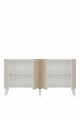 Consola, Hanah Home, Gumus 150, 150x79x32 cm, Alb / Travertin