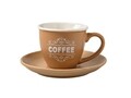 Set 4 cesti cu farfurie pentru cafea, Brandani, 60 ml, portelan