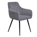 Scaun Satori Faso, Homla, 59x57x84 cm, MDF/metal/catifea din poliester, gri
