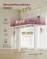 Birou electric cu inaltime reglabila, Vasagle, 160x80x72-120 cm, port USB-C, raft pentru prelungitor, 3 memorii pentru inaltime, alb mat