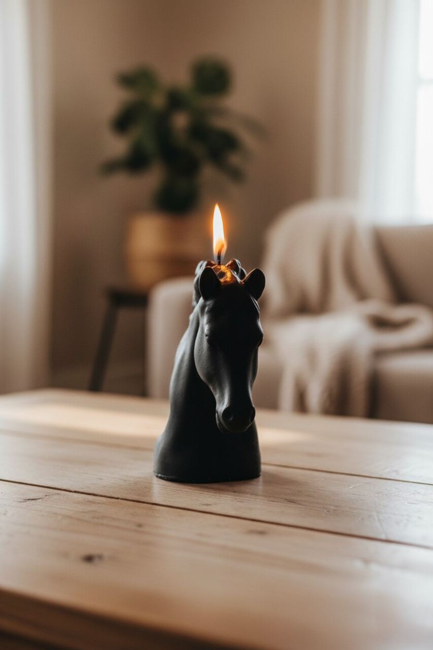 Lumanare, Ers1232, 13x12 cm, Negru - imagine 2