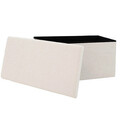 Bancheta cu spatiu depozitare Forward, Pakoworld, 76.5x38x37.5 cm, textil/MDF, ivoriu/bej