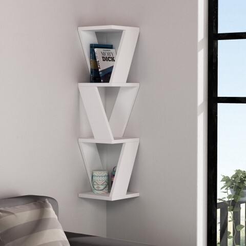Raft pentru perete, Homitis, Zena – White, 22x22x85 cm Homitis