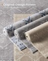 Covor antiderapant Songmics Boho, 120x170 cm, lavabil la masina, poliester, gri deschis