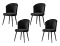 Set scaune 4 piese, Beckley, Rubi, MDF , Negru