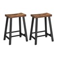 Set 2 scaune de bar, Vasagle, Industrial, 37x62.5 cm, PAL/otel, maro