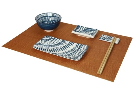 Set pentru sushi 12 piese brandani v2, 31x29x6 cm, portelan/bambus