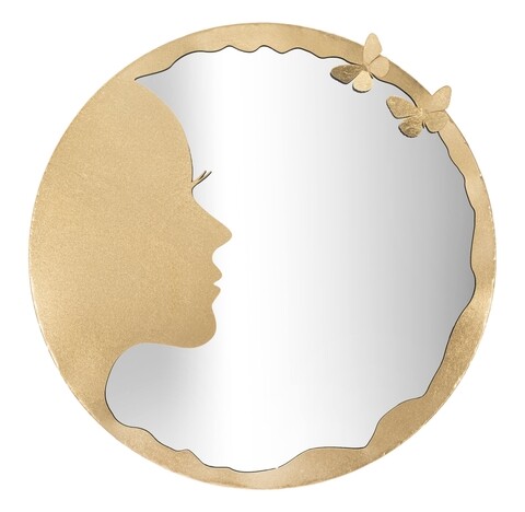 Oglinda decorativa Lady Luxy -B, Mauro Ferretti, Ø 80 cm, fier, auriu -B