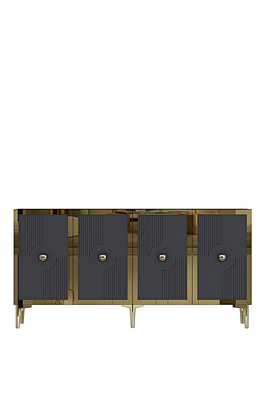 Consola, Hanah Home, Pega 150, 125x75x32 cm, Antracit / Aur — imaginea 6