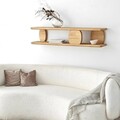 Raft de perete, Neostill, Modena, 120x30x24 cm, Lemn masiv, Stejar
