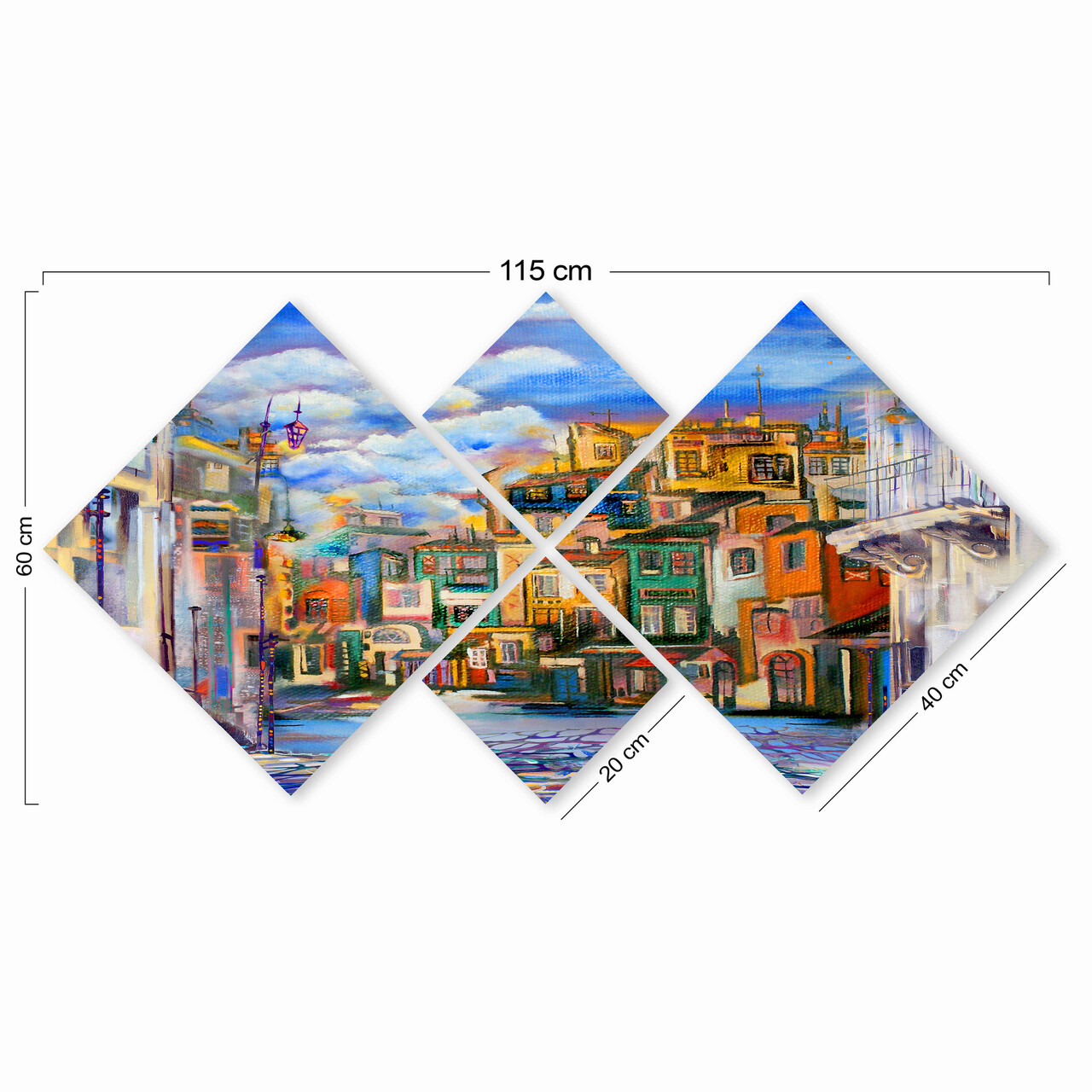 Set 4 tablouri decorative, 4MDF565267402, MDF, Imprimat UV, Multicolor