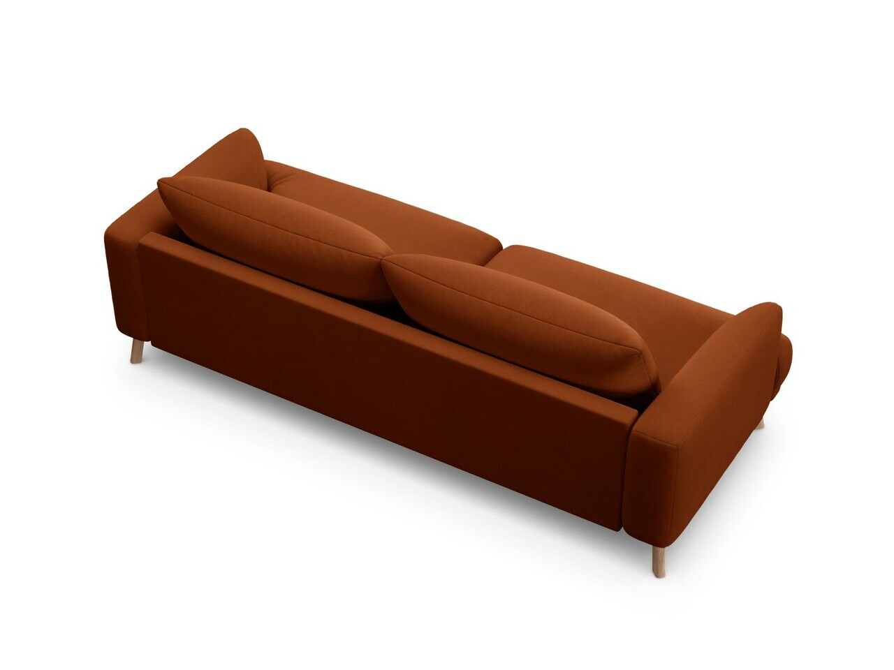 Canapea 3 locuri, Naomi, Micadoni Home, 200x95x75 cm, catifea, teracota — imaginea 2