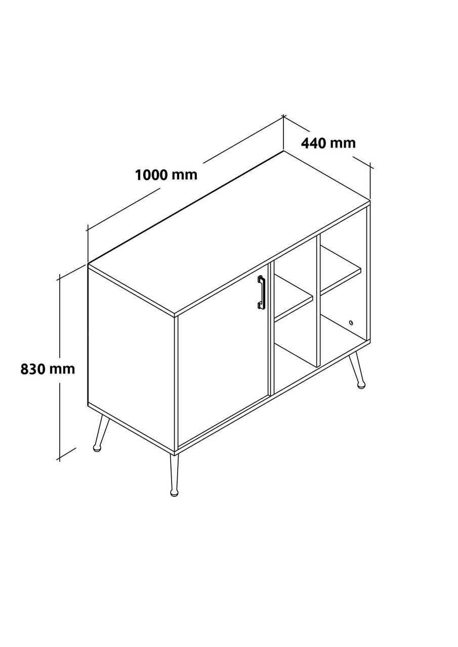 Consola, Hanah Home, Şile 4108, 100x83x44 cm, PAL, Maro — imaginea 8