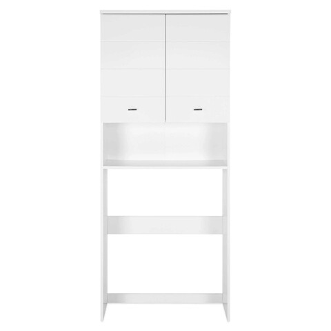 Dulap masina de spalat Pool, 76x31x190 cm, PAL, alb/gri