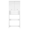 Dulap masina de spalat Pool, 76x31x190 cm, PAL, alb/gri