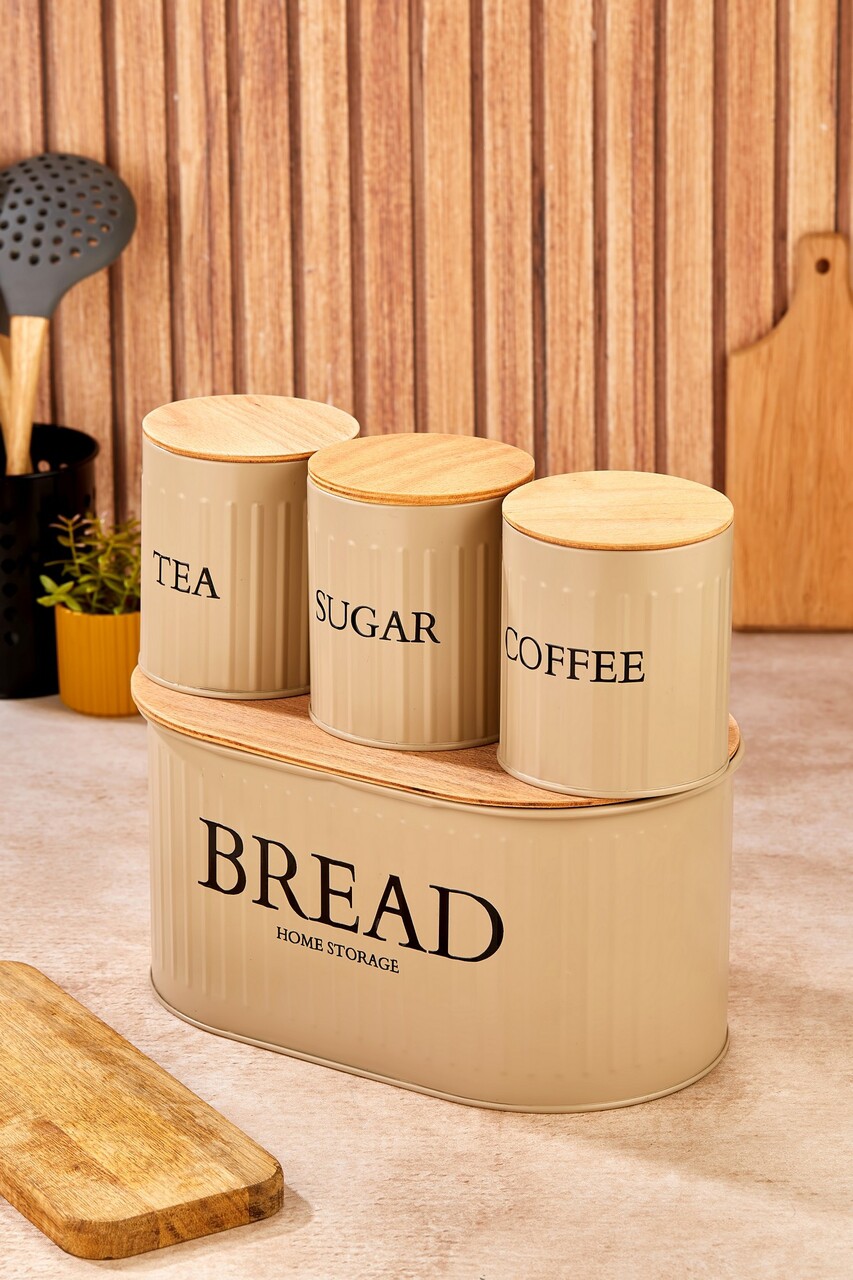 Set recipiente depozitare, Hermia, 289ALV1119, Dimensiune: 10 x 11 x 10 cm (3 bucăți), Maro - imagine 2