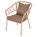 Scaun suprapozabil, Rio, L.68 l.65 H.84, aluminiu, natur/maro