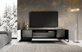 Comoda TV ADRK, Noemi, 200x41x53 cm, PAL melaminat/MDF, alb/negru