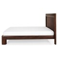Pat 160x200 cu somiera, Luvru, L.208 l.190 H.120, pal/mdf/furnir de fag, maro