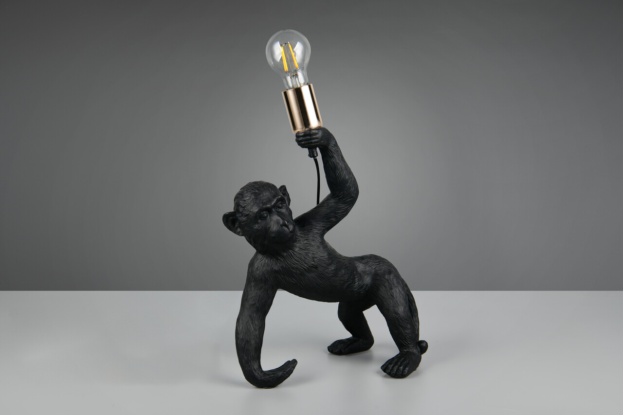 Lampa de masa Bobo, RL, 31.5x17.5x42 cm, 15W, 1x E27, polirasina, negru