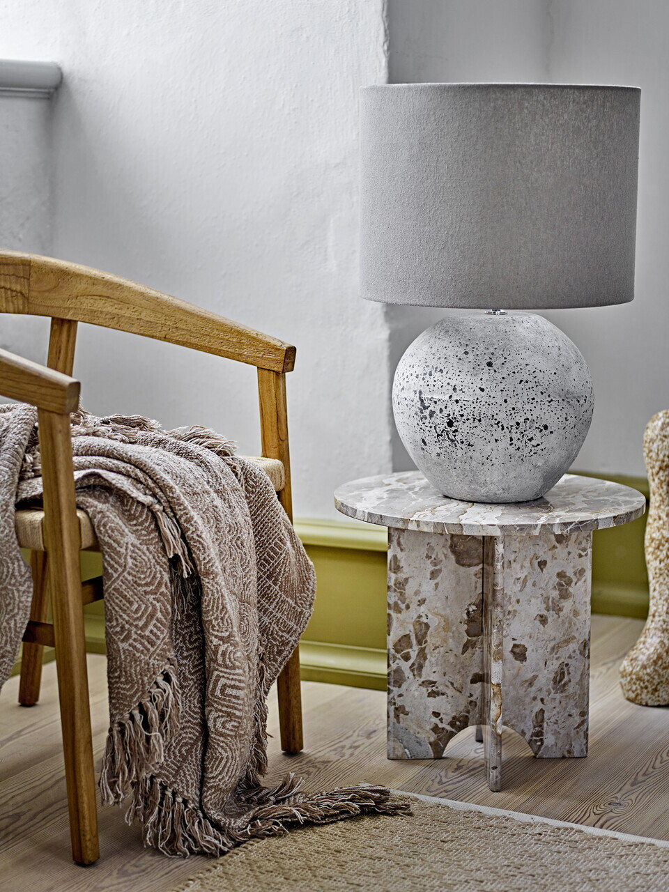 Masuta de cafea, Bloomingville, Jasmia, 46x42 cm, marmura, maro - imagine 4