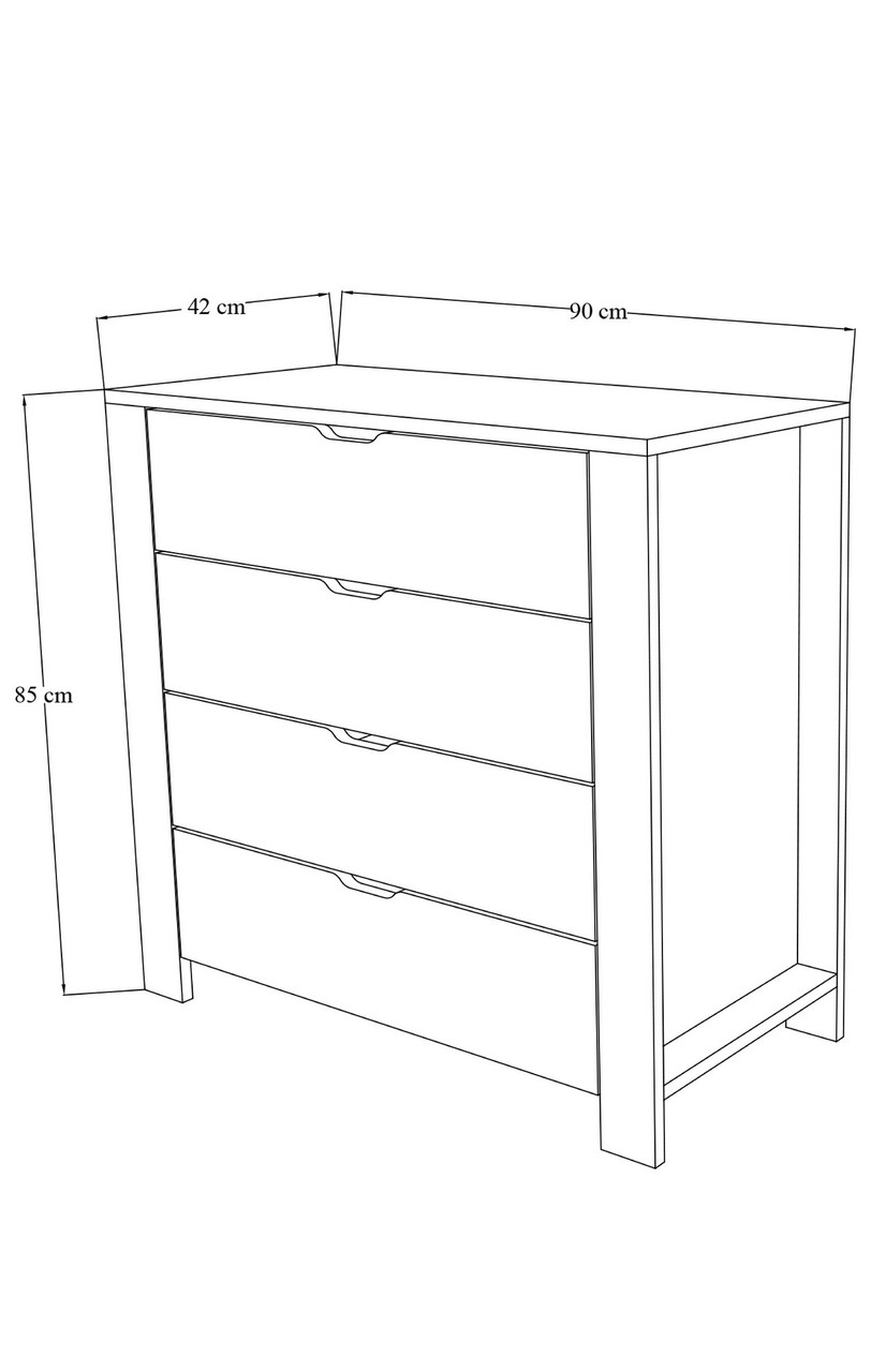 Dulap, Miwood, Nisan 1600-026, 90x85x42 cm, PAL, Nuc deschis / Alb