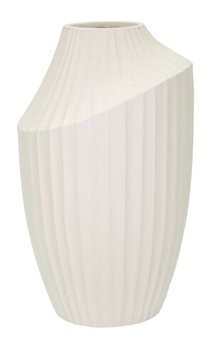 Vaza decorativa Ice, Mauro Ferretti, 22.5x38 cm, oxid de magneziu, crem