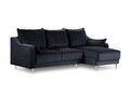 Coltar extensibil reversibil, Pansy, Mazzini Sofas, 4 locuri, cu lada de depozitare, 220x150x90 cm, catifea, albastru inchis