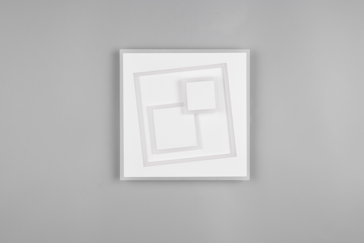 Plafoniera Degas, RL, 35.5x35.5x6.1 cm, 34W, 1x SMD, metal, alb mat