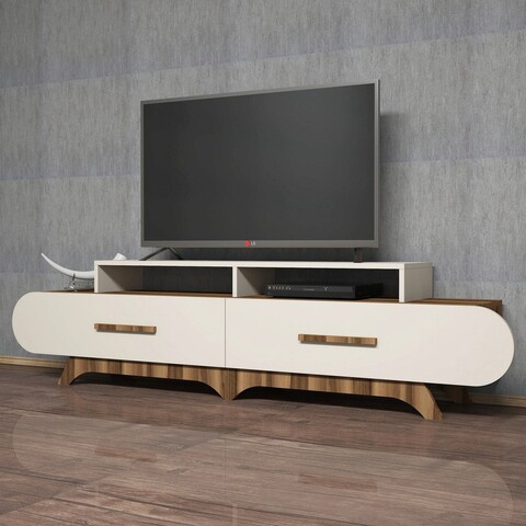 Comoda tv, hommy craft, flora, 205x50x36.8 cm, nuca / crema