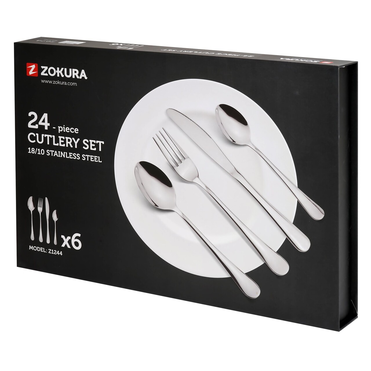 Set tacamuri 24 piese, inox - Zokura - imagine 2
