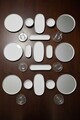 Set de mic dejun, Hermia, 208PEK1116, Portelan, Platou cu măsline: 25 cm (2 bucăți), Crem / Argintiu