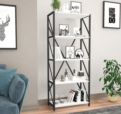 Biblioteca RF.004.004.123, Gauge Concept, 64x30x150 cm, PAL, alb Mobilier si saltele
