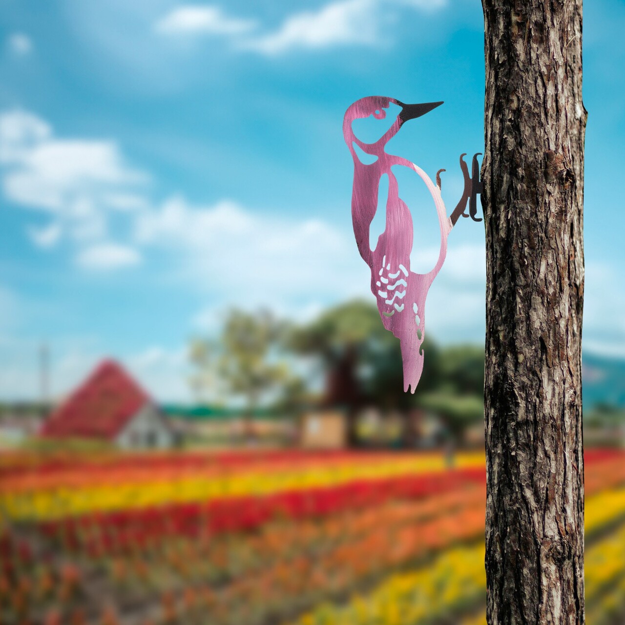 Obiect decorativ de grădină, Bird on the branch 21, 30x18 cm, Multicolor - imagine 3