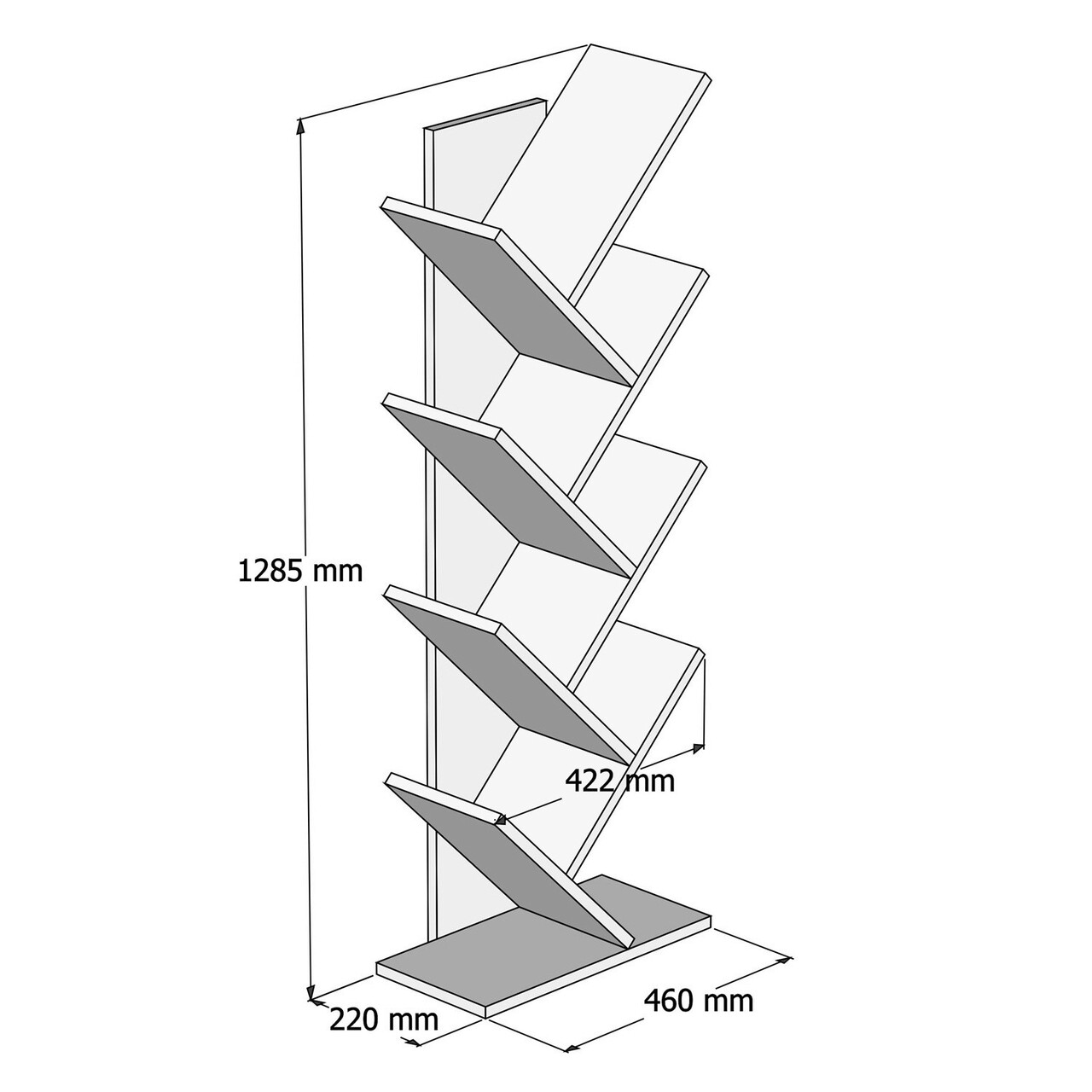 Corp biblioteca, Almaren, Hitit, 46x128.5x22 cm, PAL, Antracit