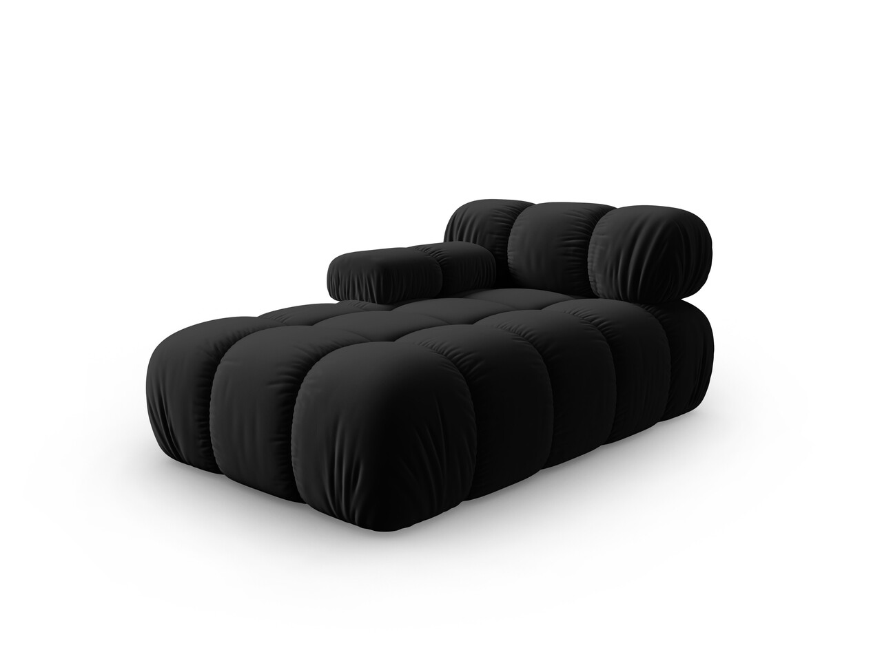 Sezlong living stanga 1 loc, Bellis, Micadoni Home, BL, 155x94x70 cm, catifea, negru - view 3