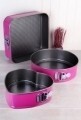 Set 3 tavi de copt, Kosova, Purple, margine detasabila, otel/teflon