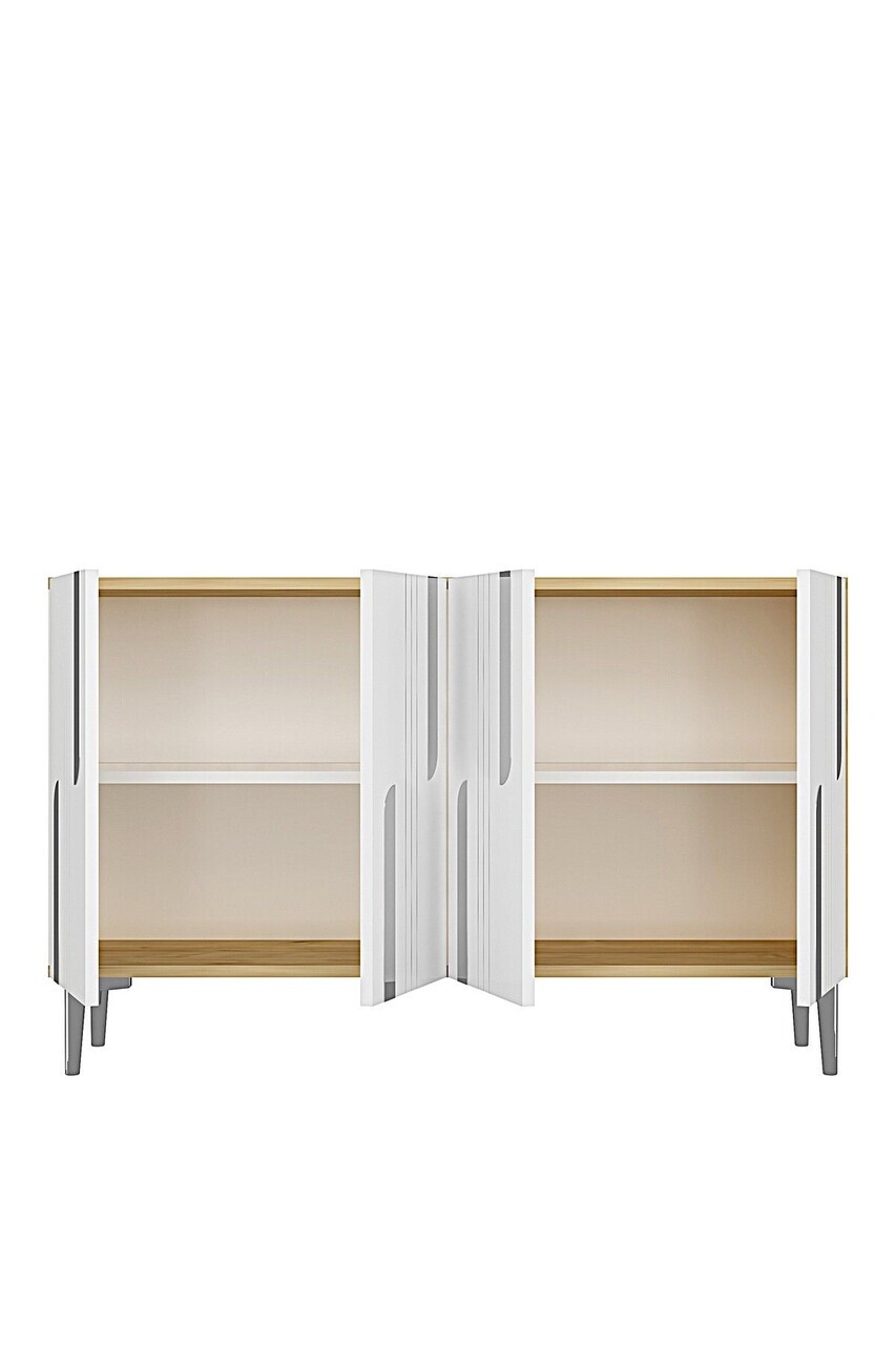 Consola, Hanah Home, Nota 120, 120x75x32 cm, Stejar Safir / Alb / Argintiu — imaginea 6