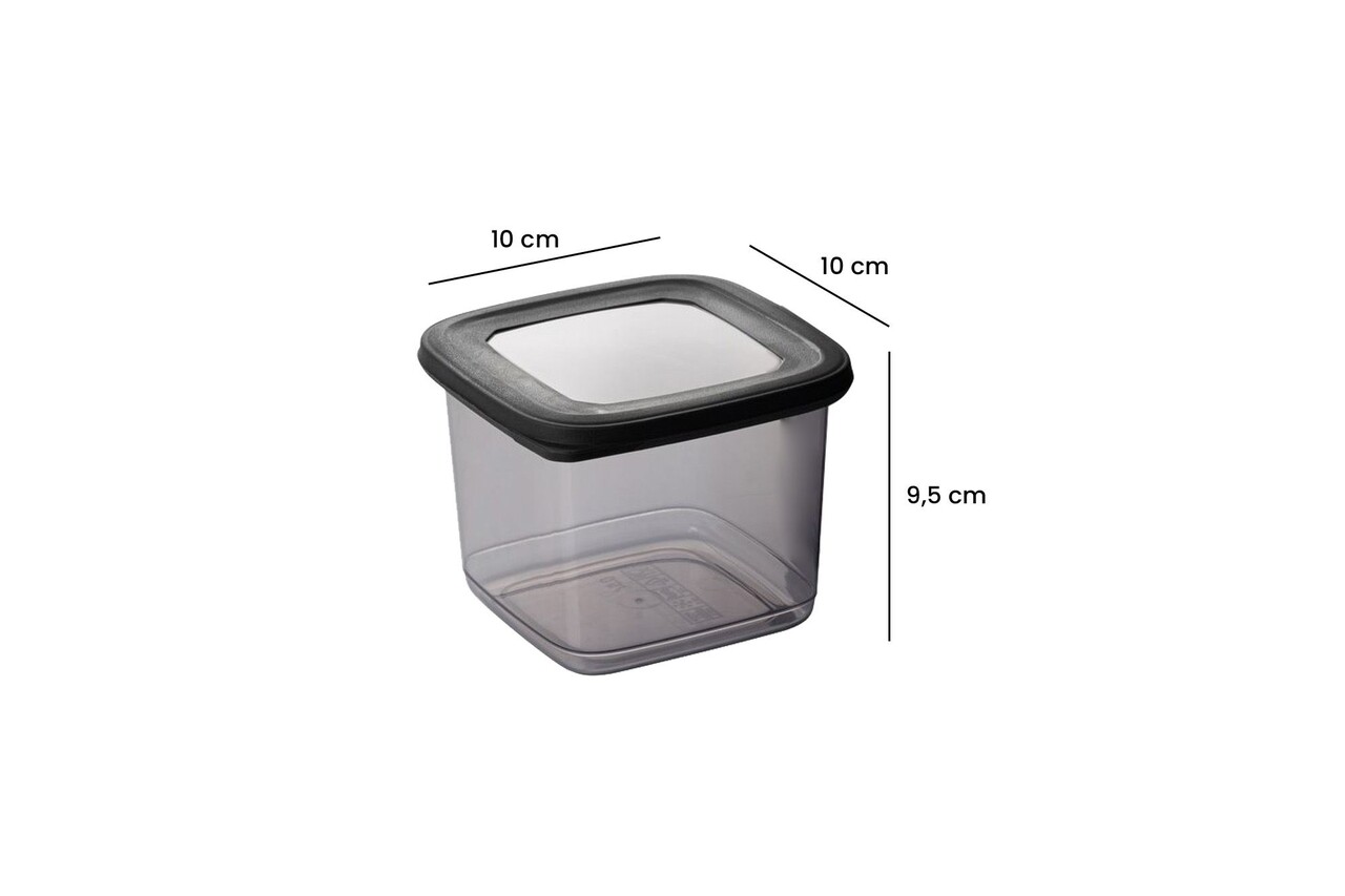 Set recipiente depozitare, Hermia, 964FRM5386, Dimensiune: 10 x 10 x 16,5 cm/ 1200 ml (6 bucăți), Antracit - imagine 5