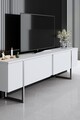 Comoda TV, Bexley, Luxe, Alb / Argintiu