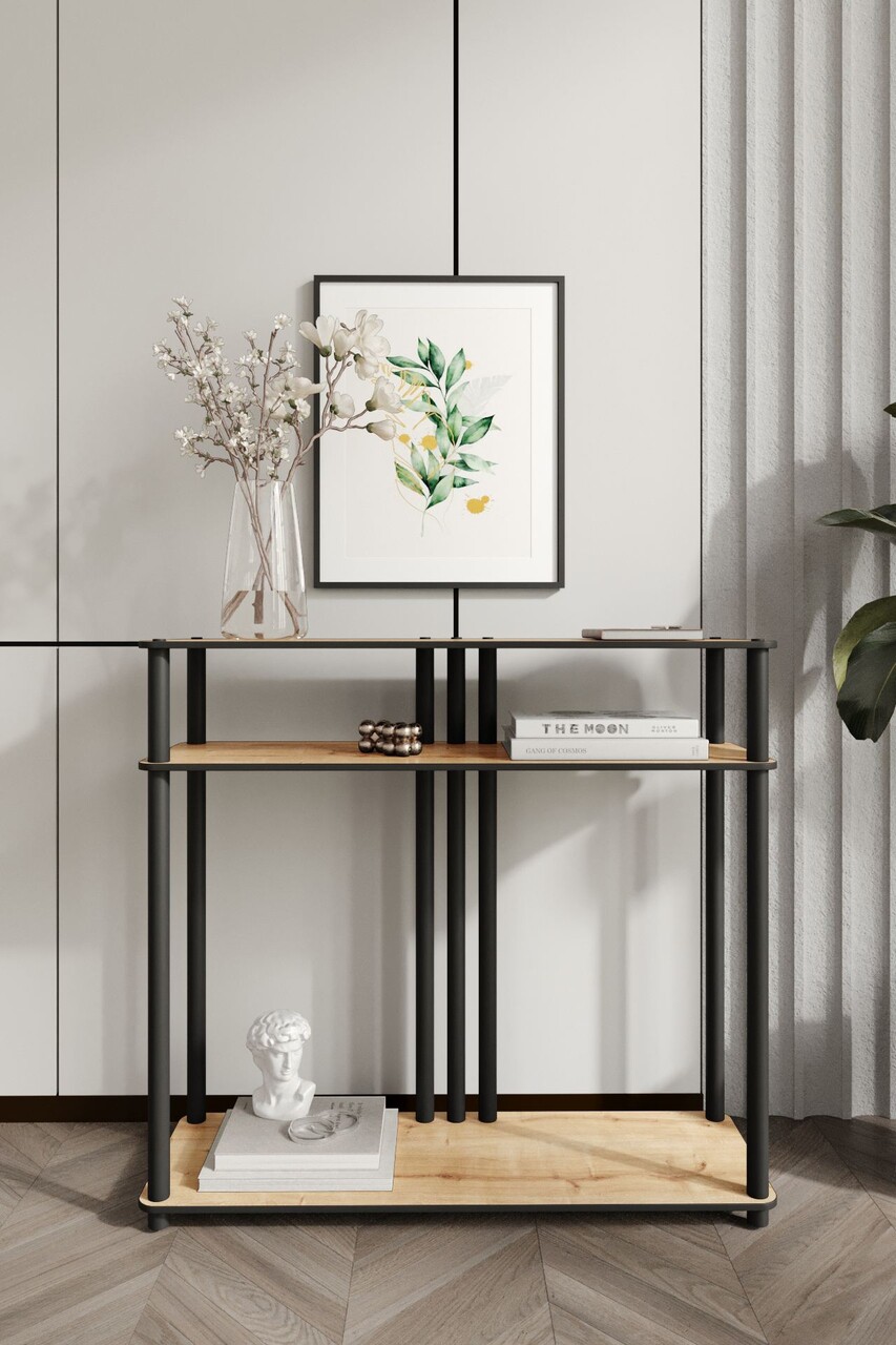 Dulap, Hanah Home, Garcia, 90x30x84 cm, MDF , Stejar - view 2