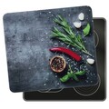 Protectie universala pentru aragaz Maximex, Rosemary, 56x50 cm, sticla, multicolor