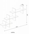 Raft pentru perete, Wooden Art, Valentino White, 140x84x22 cm