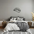Decoratiune de perete, Lips, Metal, Dimensiune: 69 x 42 cm, Negru