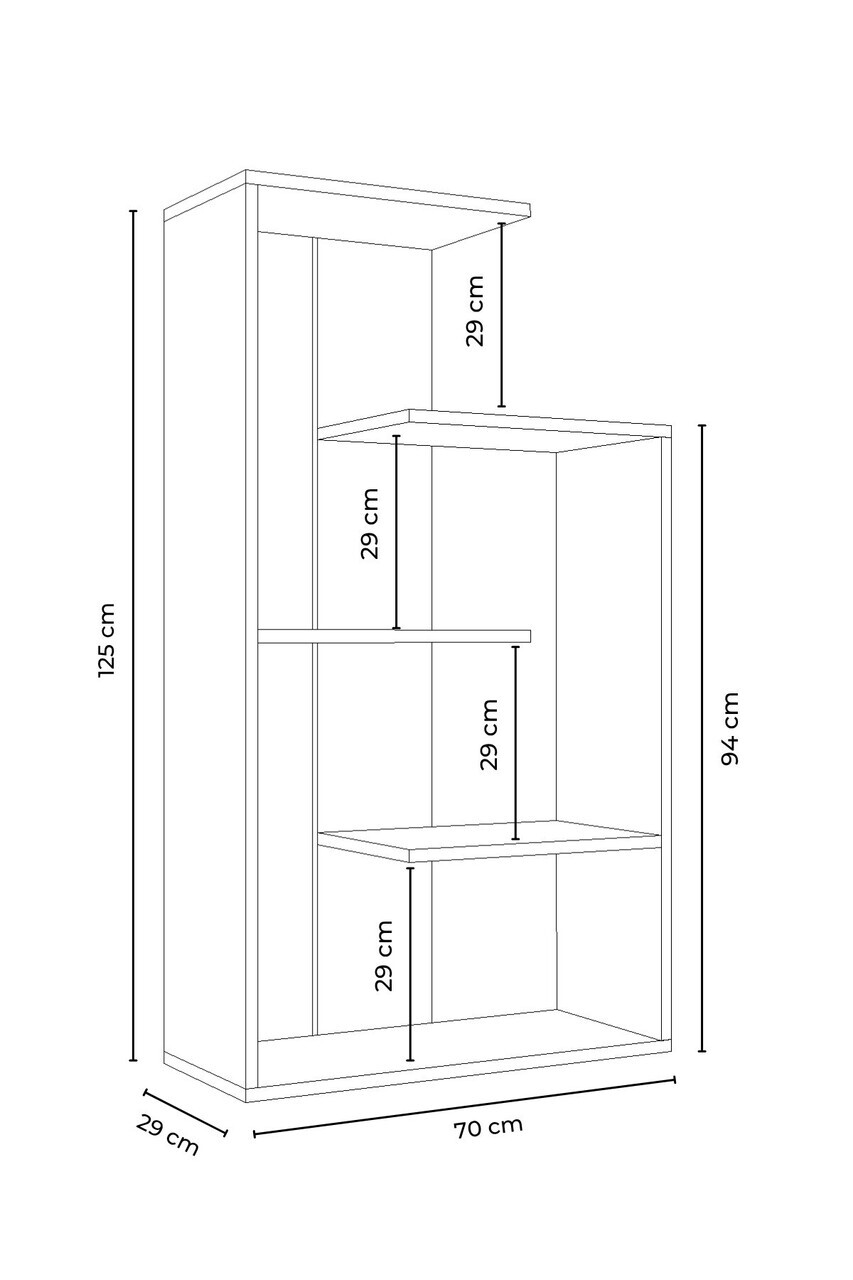Corp biblioteca, Hanah Home, Luma, 29x125x70 cm, Stejar Sonomo — imaginea 4